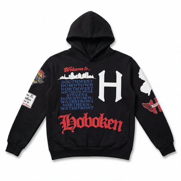 Hoboken Puff Print Hoodie (Black)