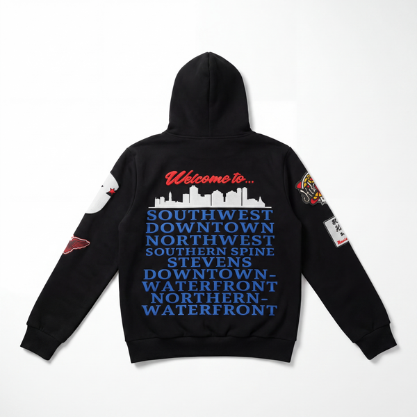 Hoboken Puff Print Hoodie (Black)