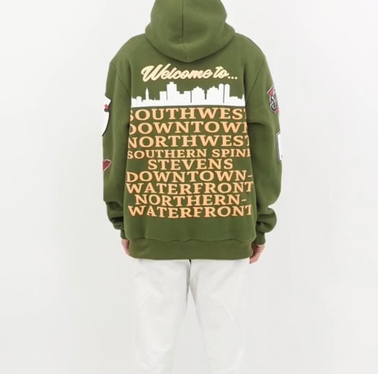 Welcome To Hoboken (Puff Print) Hoodie (Army Green) (Pre-Order)