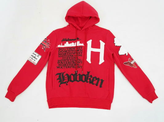 Hoboken Puff Print Hoodie (Red & Black) (CDA Edition)