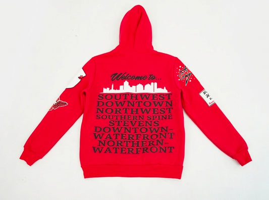 Hoboken Puff Print Hoodie (Red & Black) (CDA Edition)