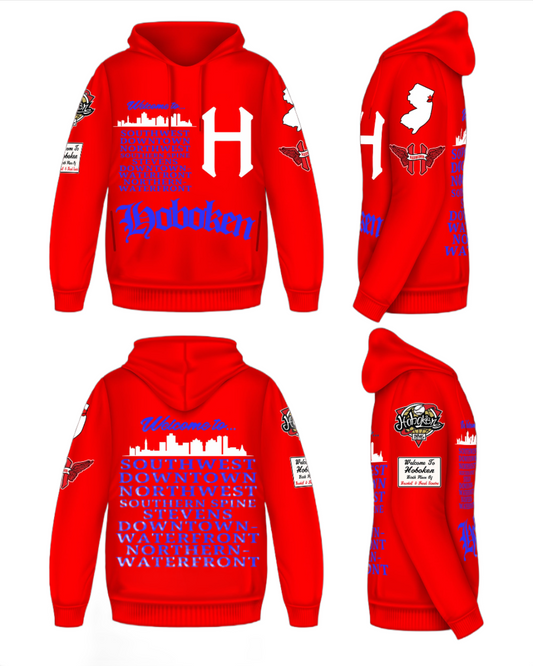 Welcome To Hoboken Puff Print Hoodie (Red) (Pre-Order)